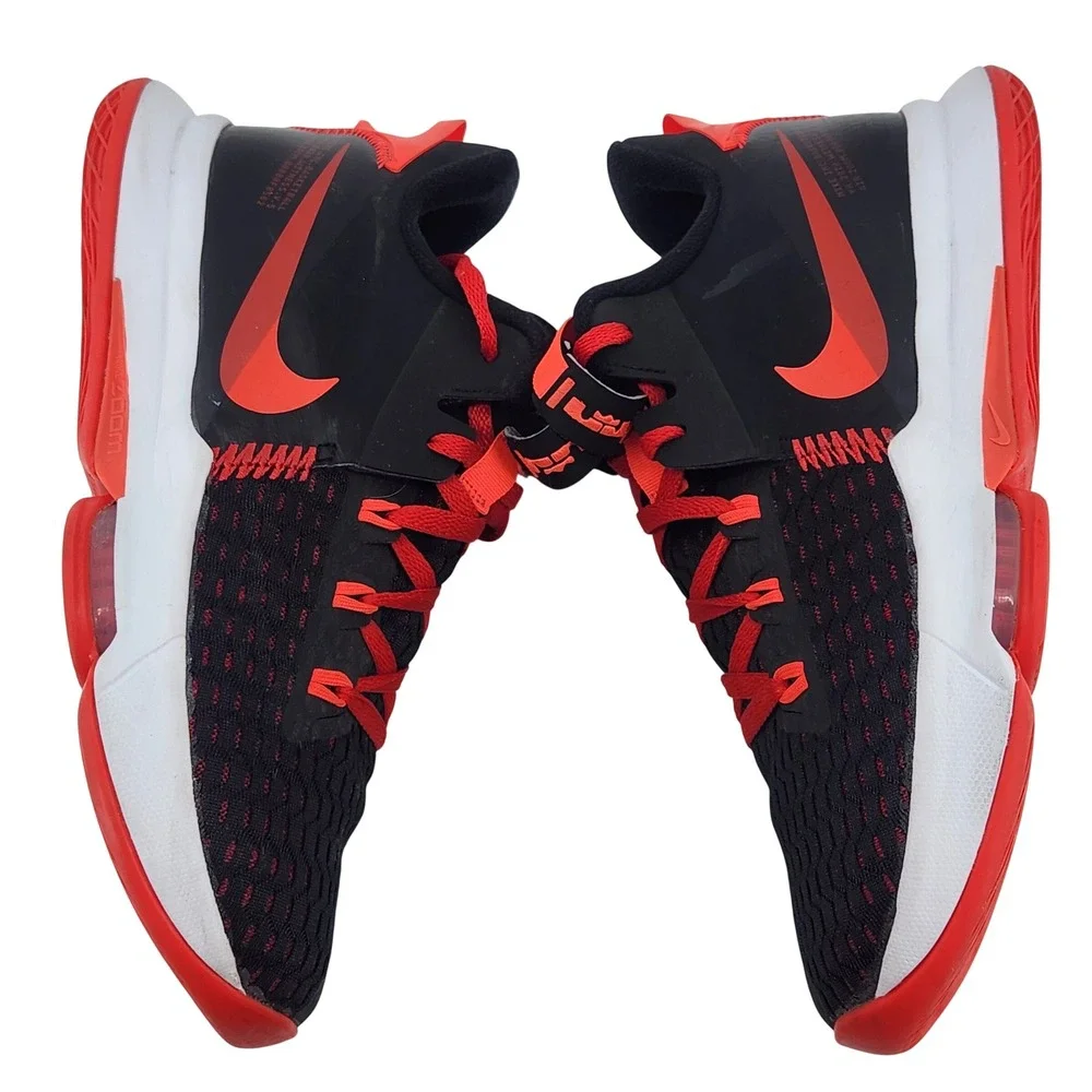 Nike LeBron Witness 5 Mens 12 Black Bright Crimson Bred Basketball Shoes
